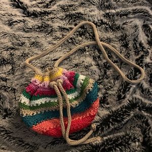 The Sak multi colored crocheted purse